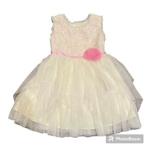 Jona Michelle cream with pastel sequins dress